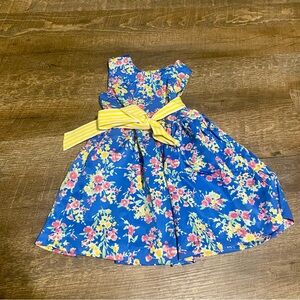 Polo Ralph Lauren girls Floral A line Button back dress botanical blue